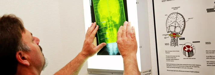 Chiropractor Sebastopol CA Richard Doble Viewing X Ray